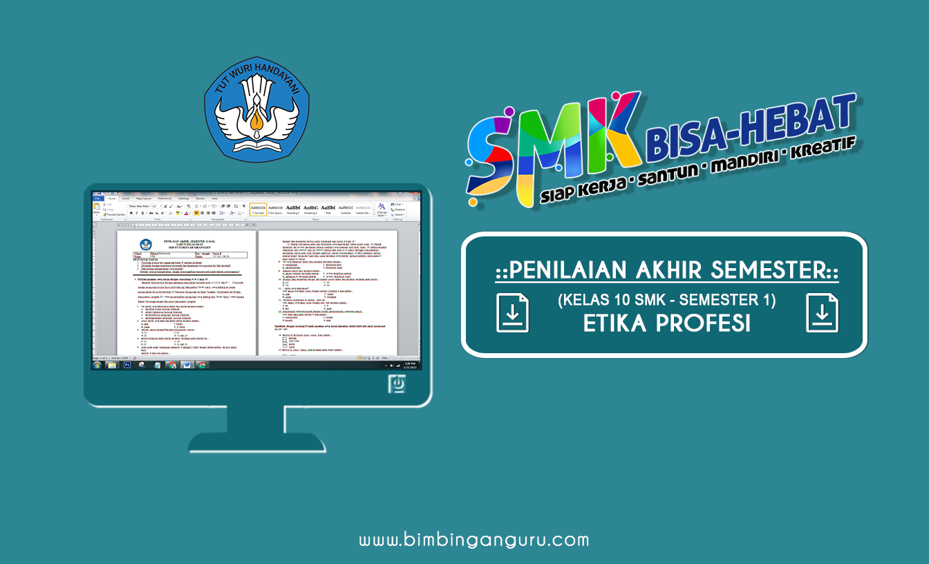 Download Soal PAS Etika Profesi Kelas X SMK 2022/2023 (PDF)