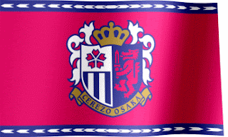 The waving flag of Cerezo Osaka with the logo (Animated GIF) (セレッソ大阪の旗)