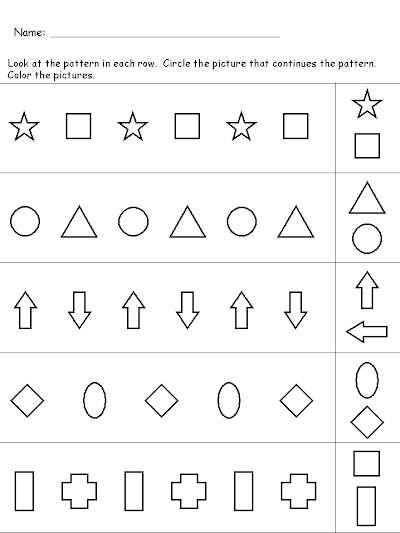 Maths Worksheets - PATTERN RECOGNITION