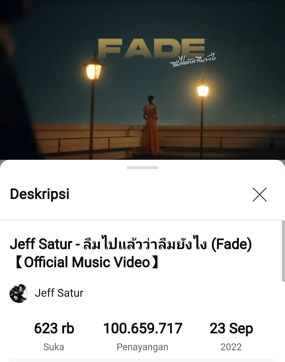 “FADE” oleh Jeff Satur: Mencapai 100 Juta Views di Youtube