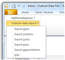 Download Outlook Data Export - dodatak za Microsoft Outlook 2010 i 2007