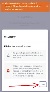 Come usare Chat Gpt dal Telefono Passaggio 7 - guardiamo l'introduzione per capire come funziona chat gpt e clicchiamo next