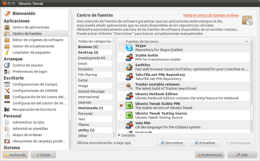 Ubuntu Tweak  ultima versin  Descargar Gratis