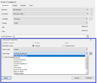 how to change colors in Ansys Contour Plot Results