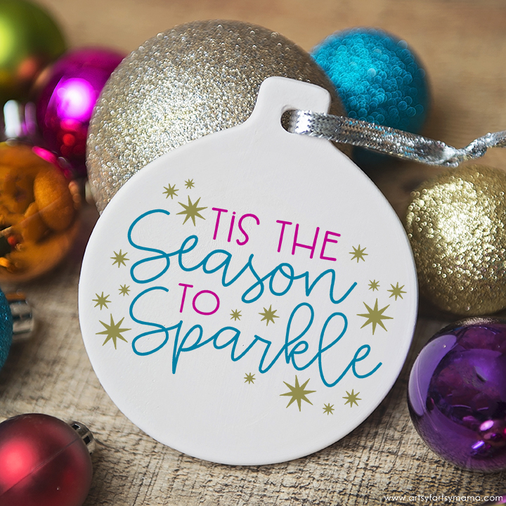 DIY Season to Sparkle Ornament with Free Cut File