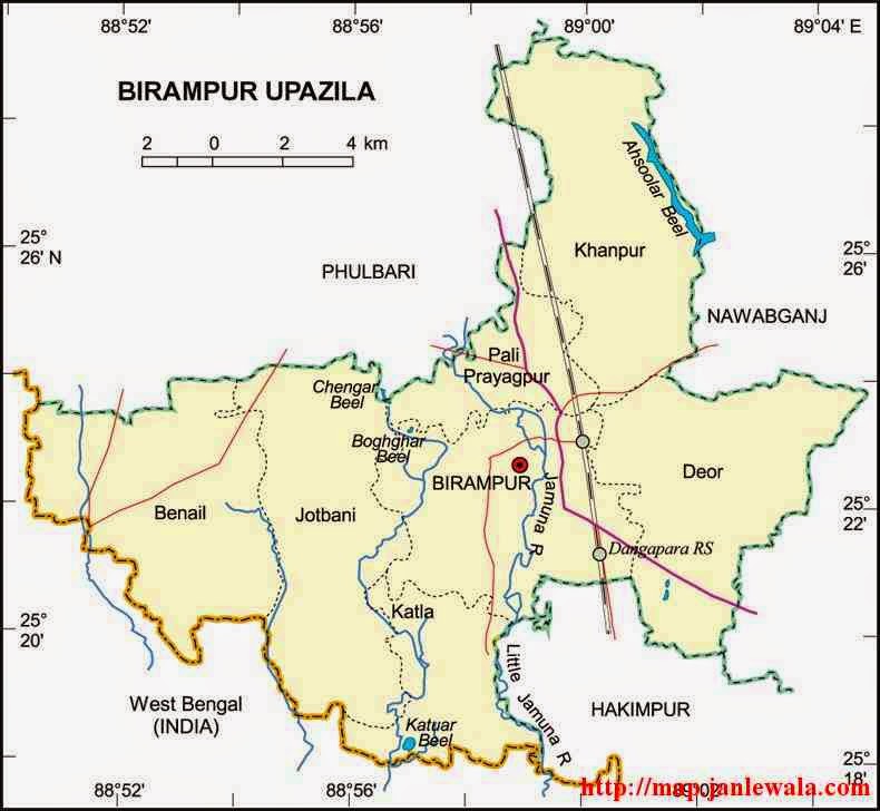 birampur upazila map of bangladesh
