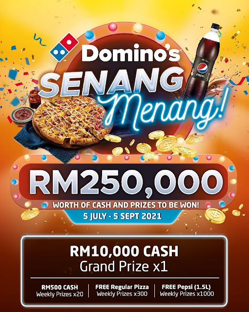 Eat Domino’s Pizza & Join Senang Menang Contest To Stand A Chance To Win Their RM 250,000 Worth Of Cash & Prizes