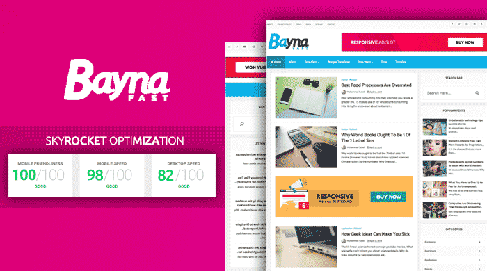 Bayna Fast Blogger Template To Skyrocket Your Blog Speed - Free Blogger Theme
