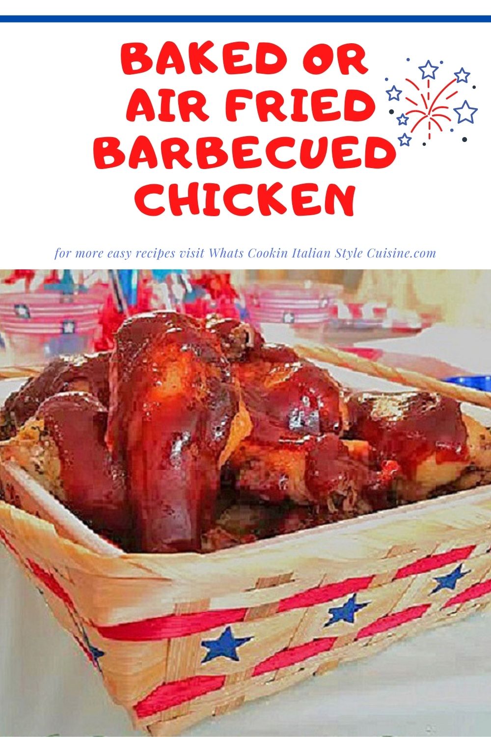 pin for later on how to make air fried barbecued chicken