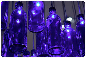blue bottle lights at Neal's Yard, Manchester