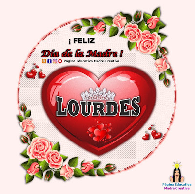 Nombre Lourdes - Cartelito por el Día de la Madre