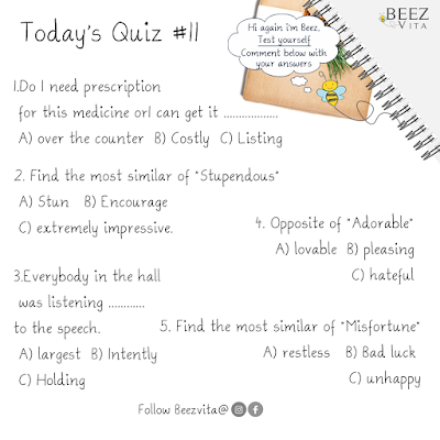 Test yourself English Vocabulary Quiz #11