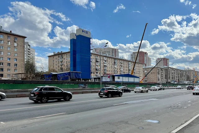 Ленинский проспект, строительная площадка станции метро Вавиловская