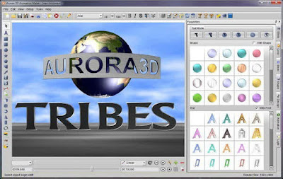 D Professional yang sanggup kita gunakan untuk membuat Logo maupun Banner  Aurora 3D Animation Maker v16.01.07 Full Version