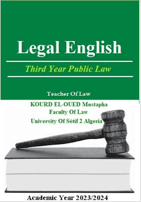 دروس في مقياس المصطلحات القانونية (الإنجليزية – القانون العام) PDF