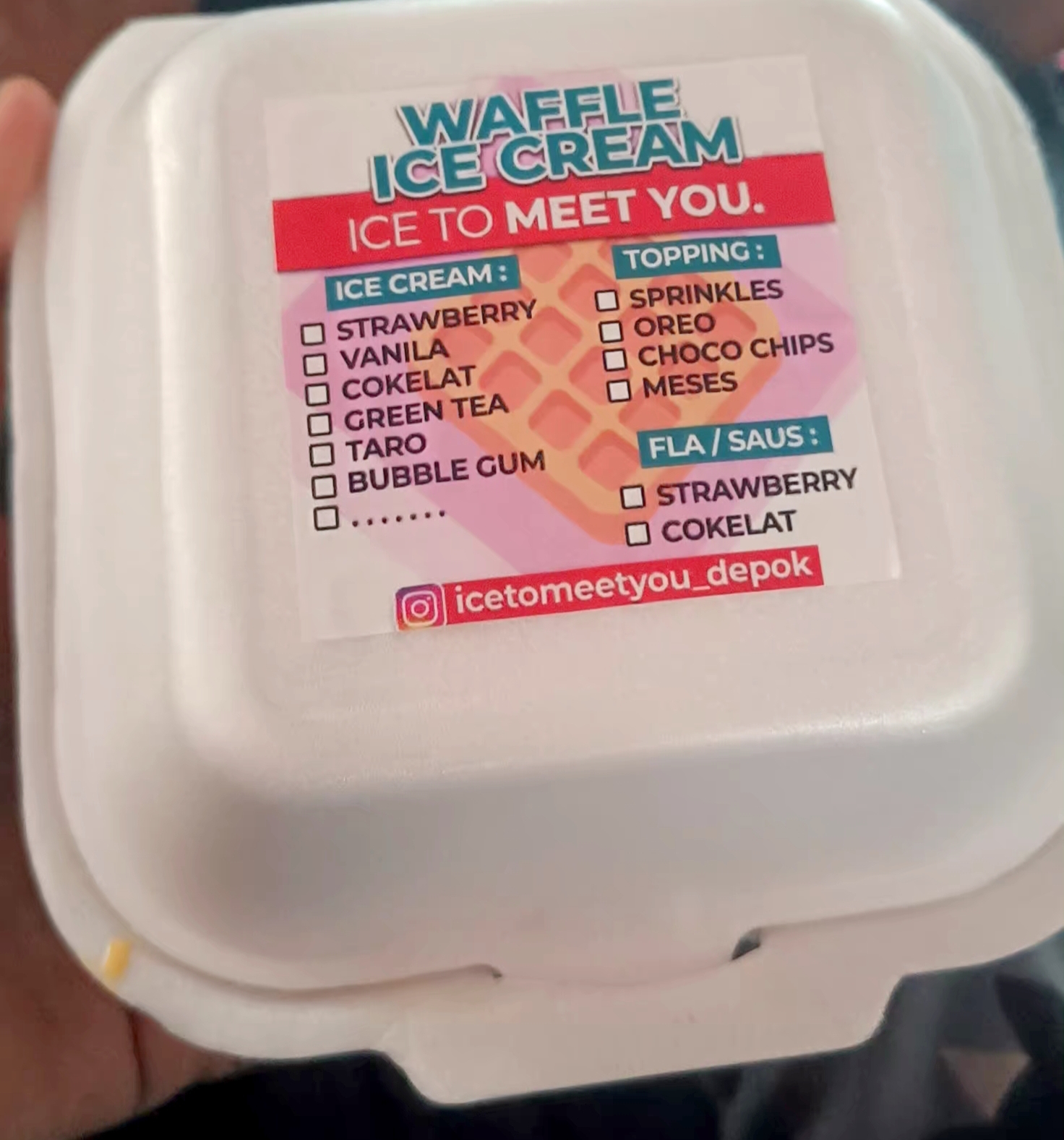 Waffle Ice Cream Ice To Meet You