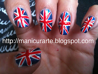 UK flag nails