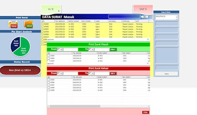 Interface Aplikasi Surat Keluar Masuk Excel