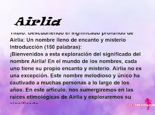 significado del nombre Airlia