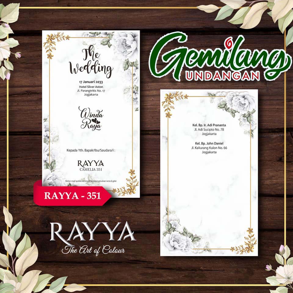 gemilang undangan Supplier Blangko Undangan pernikahan di Kubu Karangasem Bali dengan produk rayya 351