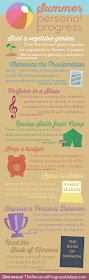 Summer Personal Progress Infographic with Fun Ideas in Each Value