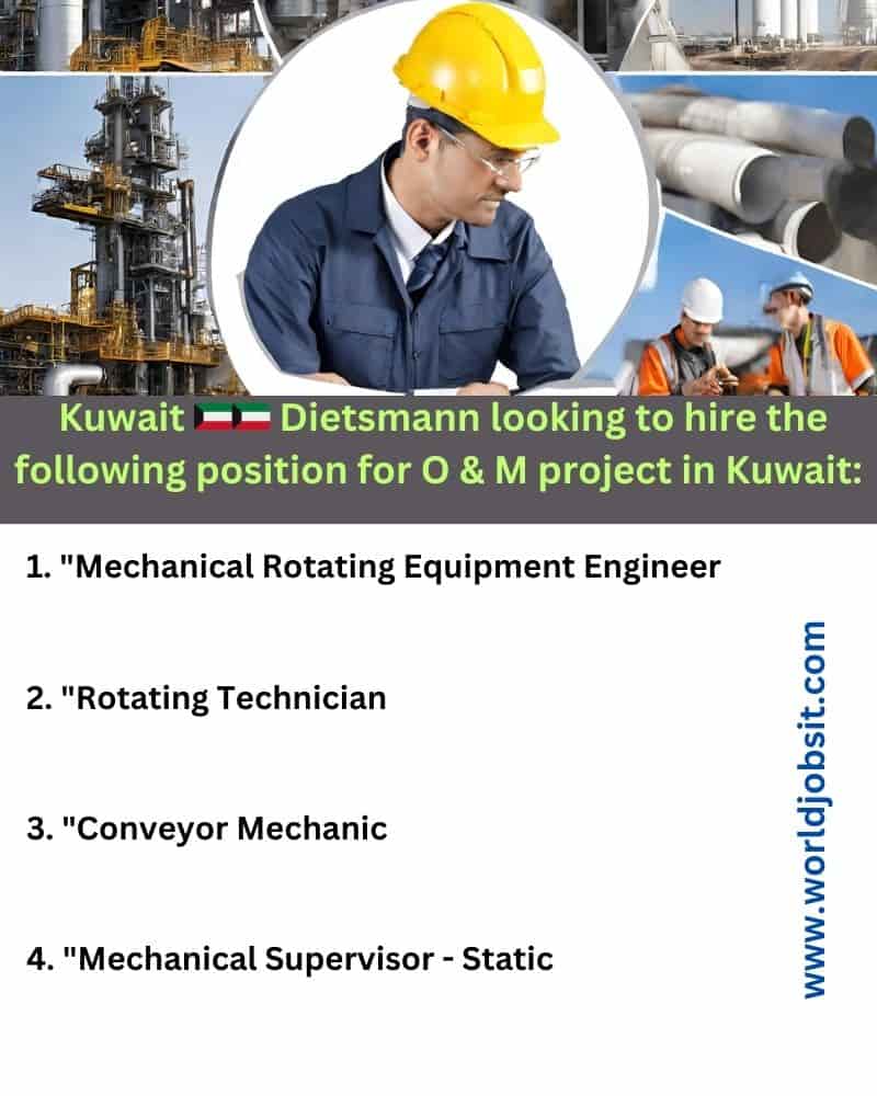 Kuwait 🇰🇼🇰🇼 Dietsmann looking to hire the following position for O & M ...