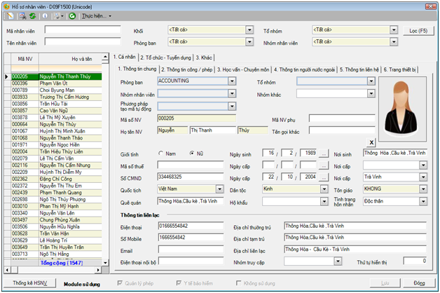 Hồ sơ nhân viên