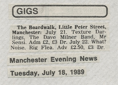 Manchester Evening News listing. July 1989