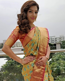 Mehreen Pirzada in Saree with Cute Smile at CMR Shopping Mall Launch in Tirupati