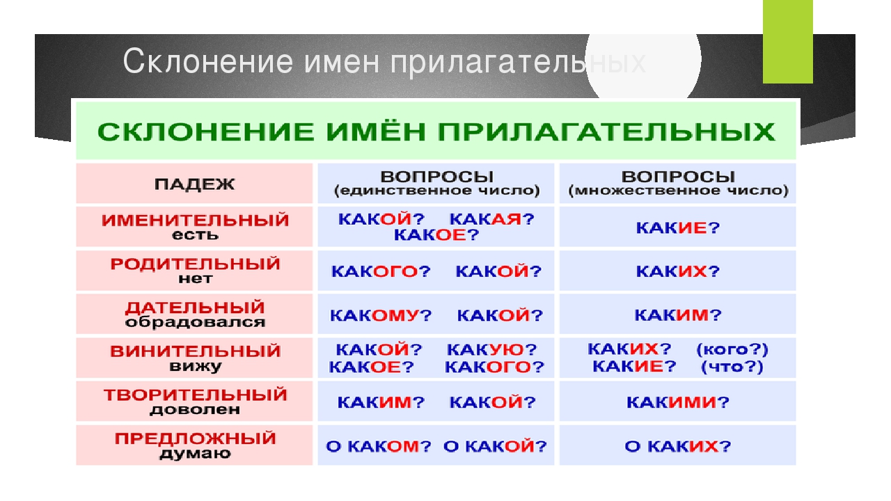 Винительный падеж слова имя. Склонение имен прилагательных именительный падеж. Склонение прилагательных таблица. Склонение и падеж имен прилагательных. Таблица падежей имен прилагательных.