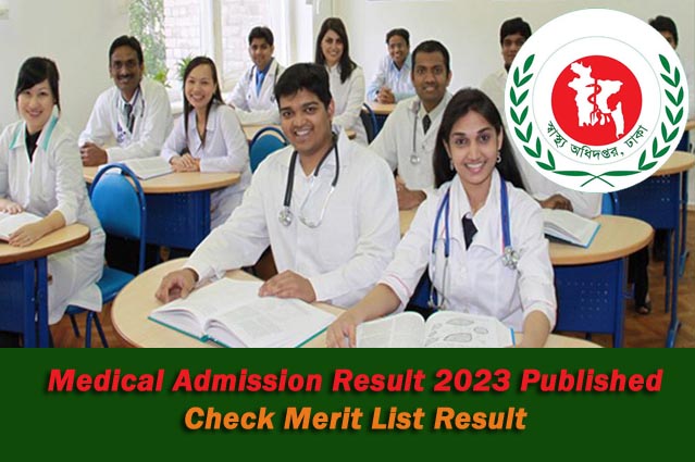 MBBS Medical Admission Merit List Result 2023 Result dghs gov bd