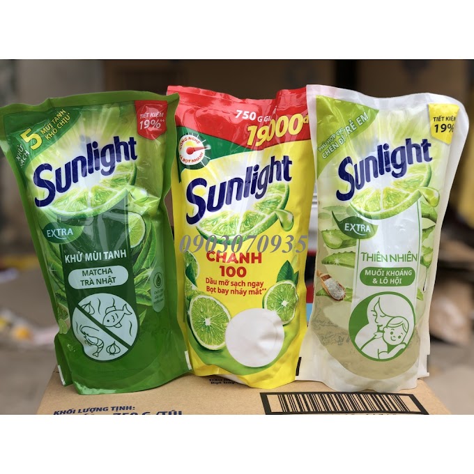 Nước rửa chén Sunlight Trà xanh/Trà Trắng/Chanh túi 750ml màu ngẫu nhiên