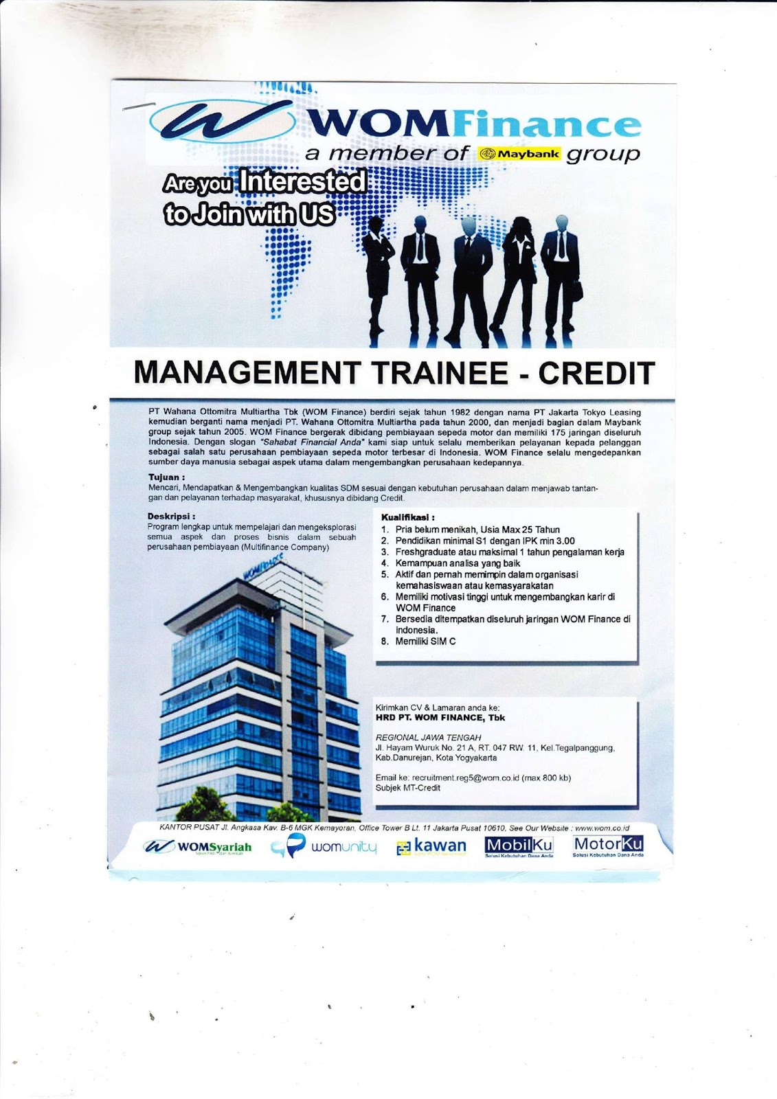 Lowongan Kerja Wom Finance Management Trainee Credit Lowongan Kerja Terbaru Lulusan Sma D3 Dan S1 Semua Jurusan 2021