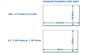 Kích thước chuẩn của card visit