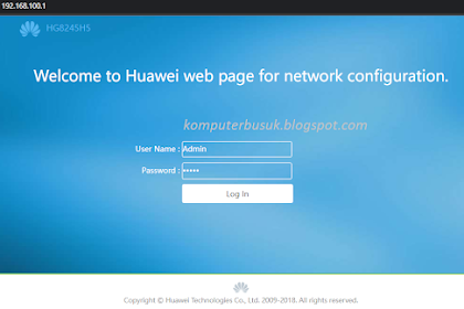 Cara seting modem router Huawei HG8245H5