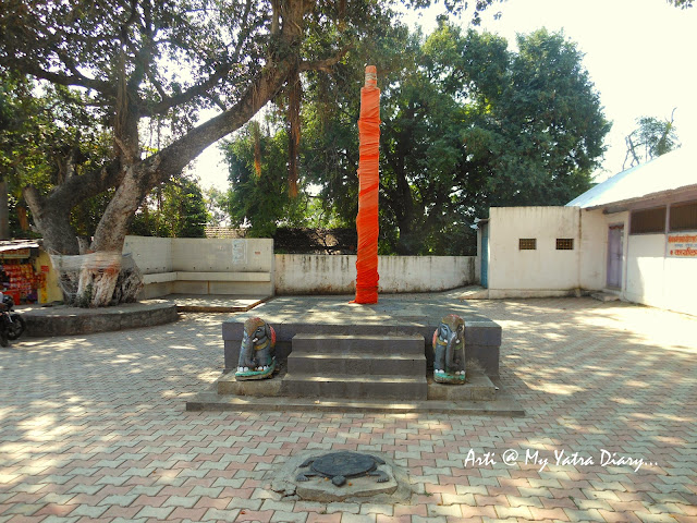 The large spacious courtyard of the Bhairavnath temple, Saswad, Pune, Maharashtra