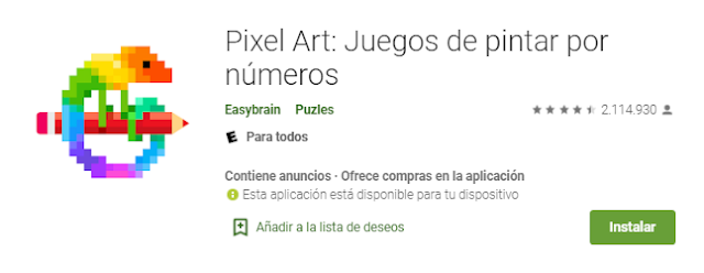 Pixel Art : Juegos de pintar por numeros