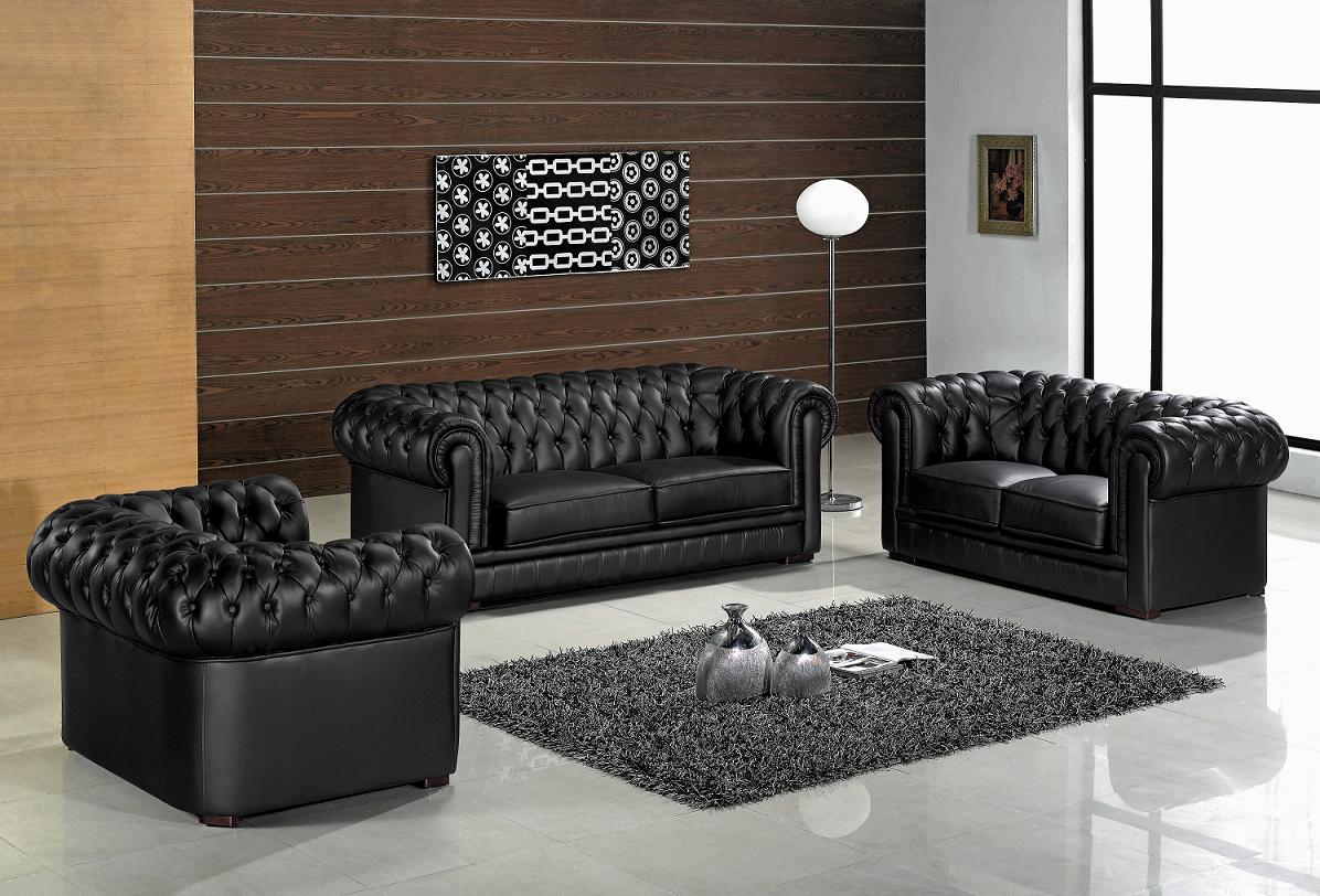 Black Leather Living Room Furniture