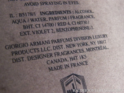 Raiders of the Lost Scent - vintage Armani fragrances