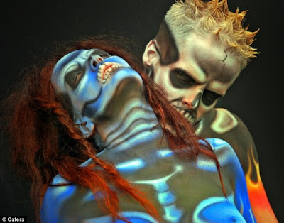 Couple Body Painting with Devis Concept