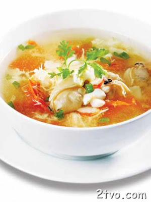 canh trứng gà hải sản