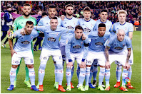 REAL CLUB CELTA DE VIGO - Temporada 2016-17 - Sergio Álvarez, , Cabral, Sergi Gómez, Nemanja Radoja, Facundo Roncaglia y Daniel Wass; Jonny, Iago Aspas, Hugo Mallo, Bongonda y Guidetti - F. C. BARCELONA 5 (Messi 2, Neymar, Rakitic, Umtiti) REAL CLUB CELTA DE VIGO 0 - 04/03/2017 - Liga de 1ª División, jornada 26 - Barcelona, España, Nou Camp - El Celta se vio en todo momento superado por la exhibición del Barcelona, aunque tuvo dos o tres oportunidades de haber hecho algún gol