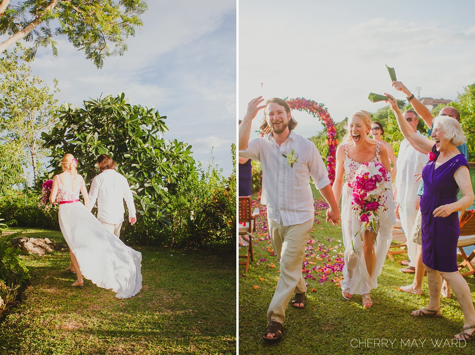 happy bride and groom, walking back up the aisle, happy intimate wedding, beautiful bride and groom