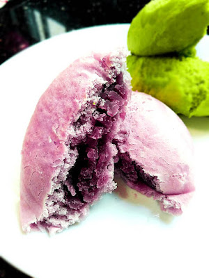 Purple sweet potato mantou.