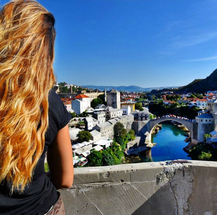 27-Year-Old Woman To Become First Female Ever To Visit Every Country On Earth - And taking in beautiful sights like this view of Mostar bridge in Bosnia and Herzegovina