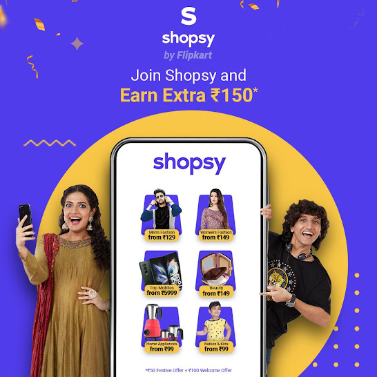 EARN ₹150 extra on your first order! Hey, have you downloaded Shopsy, an app by Flipkart?