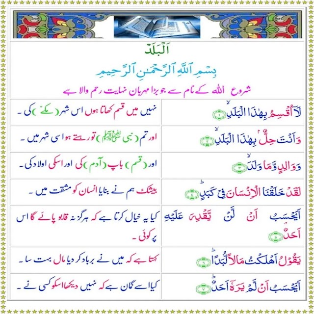 Surah Balad with Urdu Translation