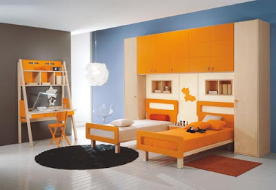 Orange Kids Bedroom Design