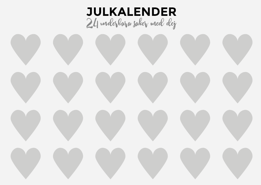 Julkalender med hjärtan freebie