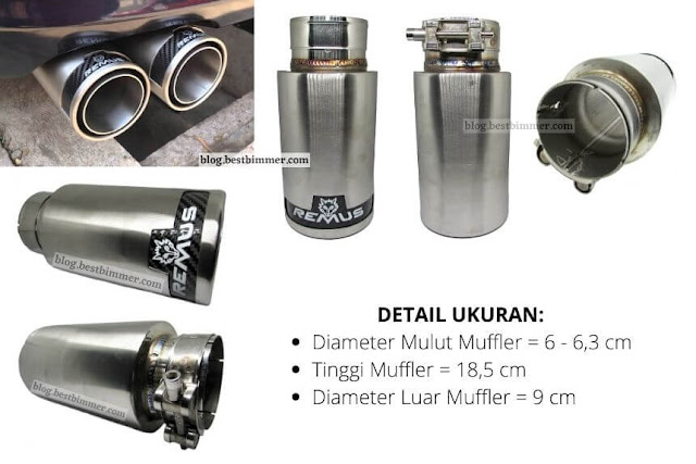 Muffler Remus - Warna Chrome